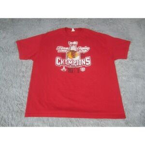 Chicago Blackhawks Hockey Shirt 2XL Red NHL Stanley Cup Champions Short Sleeve